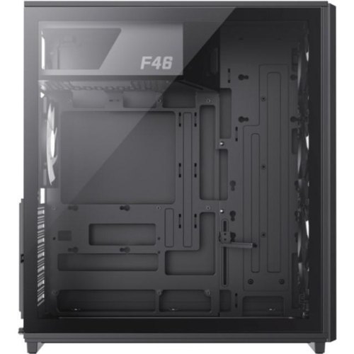 Корпус GAMEMAX F46 BK, без блоку живлення, Midi ATX, ITX, Support BTF, Tempered Glass, Mesh, USB