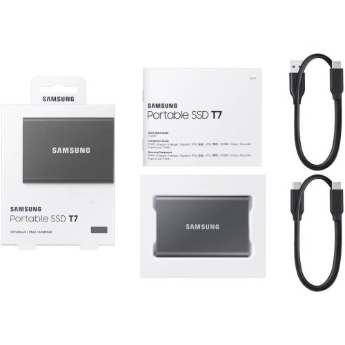 Зовнішній накопичувач SSD Samsung T7 4TB Titan Gray (MU-PC4T0T/WW)