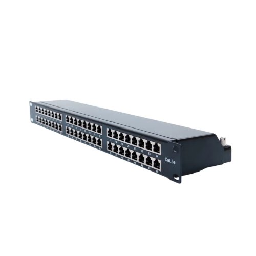 Патч-панель KINGDA 19, 48xRJ45, STP, cat.5E, 1U (KD-PP67-STP-C5E-48P)
