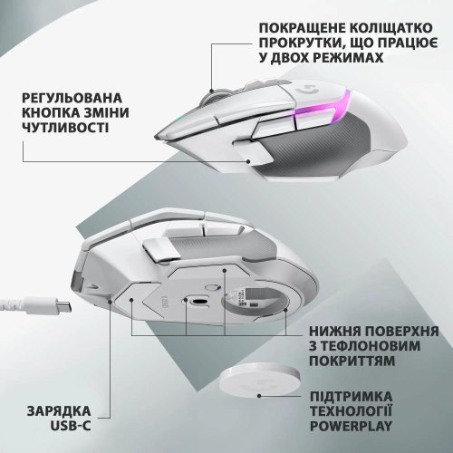 Миша бездротова Logitech G502 X Plus White (910-006171)