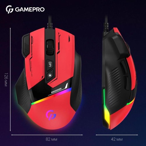 Миша дротова, ігрова GamePro GM300R Red