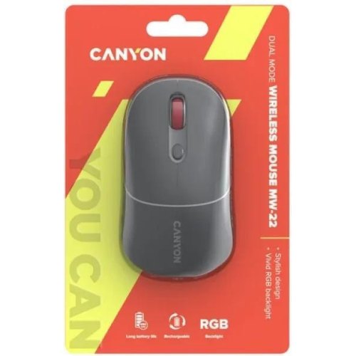 Миша бездротова Canyon MW-22 Dual Band RGB Wireless Dark Grey (CNS-CMSW22DG)