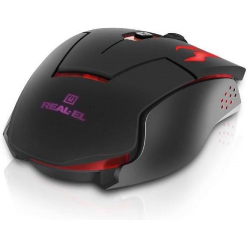 Миша дротова, ігрова REAL-EL RM-520 Gaming Black (EL123200020)