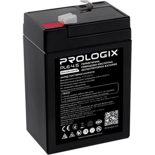 Акумуляторна батарея Prologix PL6-4.5, AGM, 6V, 4.5Ah