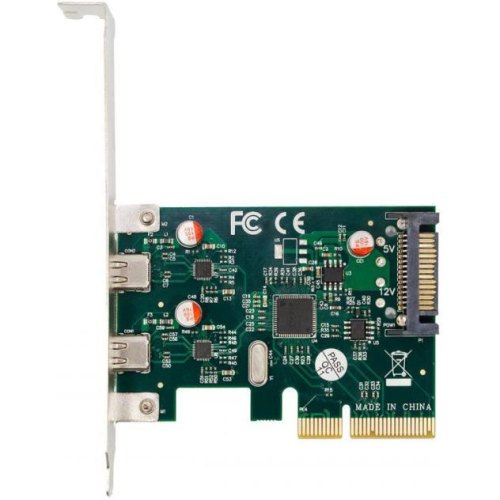 Плата розширення Frime ASM1142, PCI-E to 2xUSB3.1 Type-C (ECF-PCIEtoUSB010.LP)