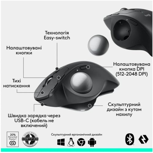 Миша бездротова Logitech MX Ergo S Graphite (910-007260)