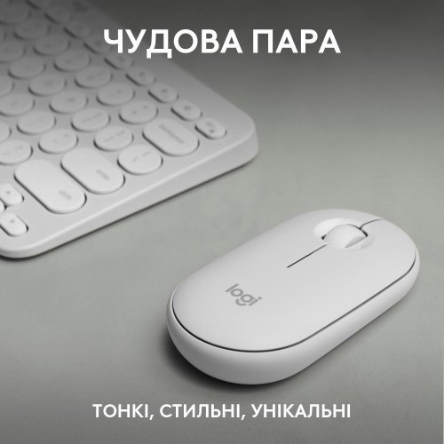 Комплект бездротовий (клавіатура, миша) Logitech Pebble 2 Combo White (920-012240)