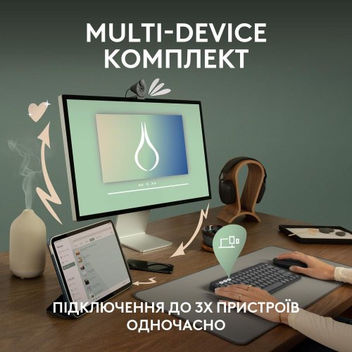 Комплект бездротовий (клавіатура, миша) Logitech Pebble 2 Combo White (920-012240)