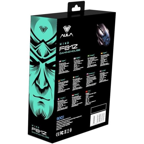 Миша дротова Aula F812 Wired gaming mouse with 7 keys Black (6948391213132)
