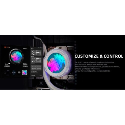 Система рідинного охолодження ID-Cooling Space LCD SL240 XE White