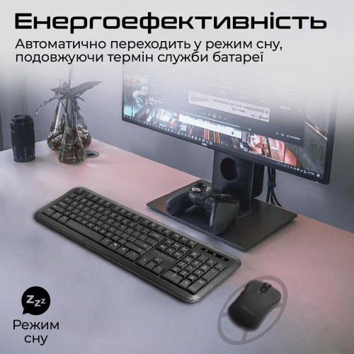 Комплект бездротовий (клавіатура, миша) Promate ProCombo-6 Black