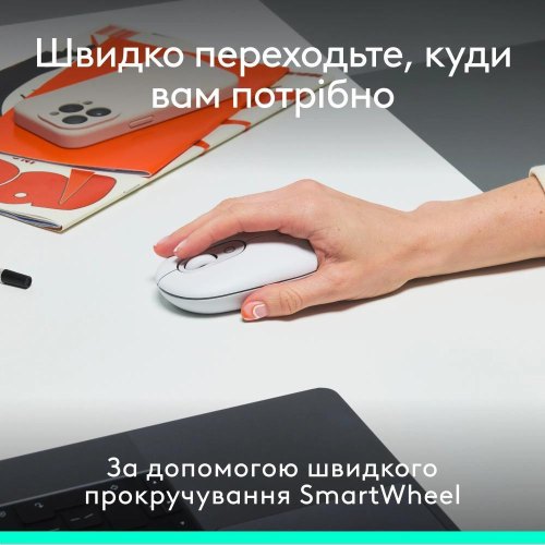 Комплект бездротовий (клавіатура, миша) Logitech Pop Icon Combo Off White (920-013141)