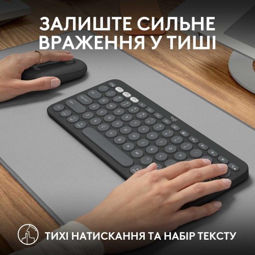 Комплект бездротовий (клавіатура, миша) Logitech Pebble 2 Combo for Mac Graphite (920-012244)
