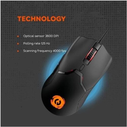 Миша дротова, ігрова Canyon Carver GM-116 Black (CND-SGM116)