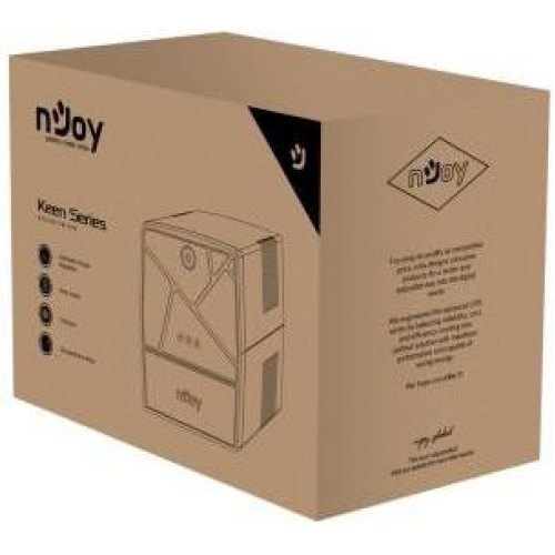 Джерело безперебійного живлення NJOY Keen 1000, лінійно-інтерактивне, AVR, 4x розетки(євро), USB, пластик (UPLI-LI100KU-CG01B)