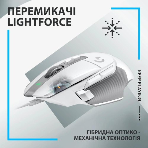 Миша дротова, ігрова Logitech G502 X White (910-006146)