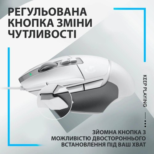 Миша дротова, ігрова Logitech G502 X White (910-006146)