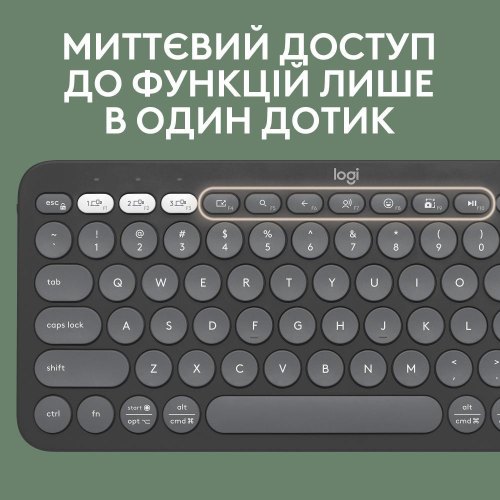 Комплект бездротовий (клавіатура, миша) Logitech Pebble 2 Combo Graphite (920-012239)