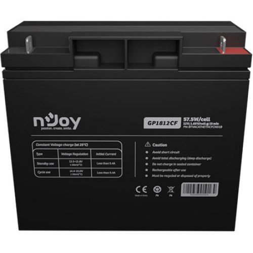 Акумуляторна батарея Njoy GP1812CF, AGM, 12V, 18Ah (BTVACATHETHCFCN01B)
