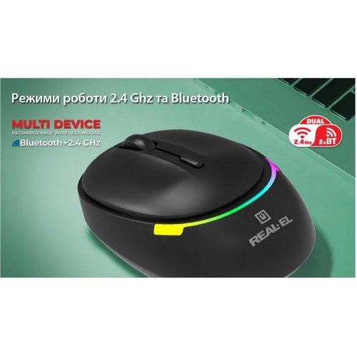 Миша бездротова REAL-EL RM-440W Black (EL123200045)