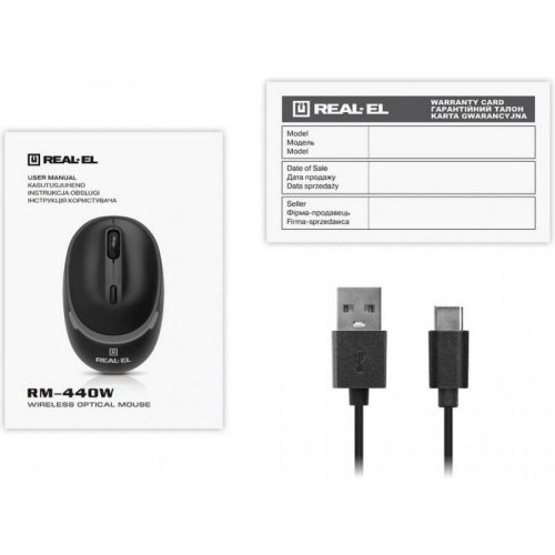 Миша бездротова REAL-EL RM-440W Black (EL123200045)
