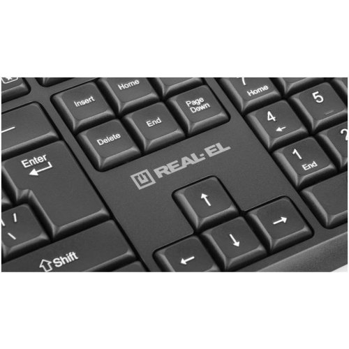 Комплект бездротовий (клавіатура, миша) REAL-EL Kit 551W Black (EL123100048)