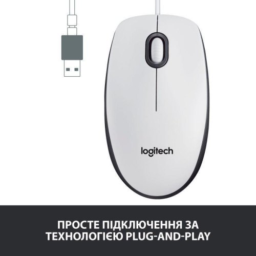 Миша дротова Logitech M100 White (910-006764)
