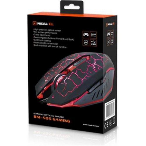 Миша дротова REAL-EL RM-505 Black (EL123200018)
