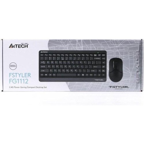 Комплект бездротовий (клавіатура, миша) A4Tech FG1112 Black