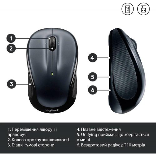 Миша бездротова Logitech M325s Dark Silver (910-006812)