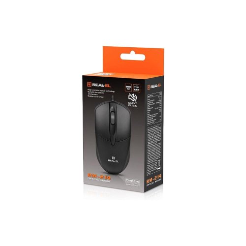 Миша дротова REAL-EL RM-214 Black (EL123200039)