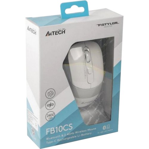 Миша бездротова A4Tech Fstyler FB10CS USB Grayish White