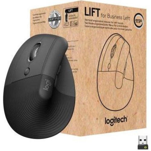Миша бездротова Logitech Lift Left Vertical Ergonomic USB Graphite (910-006495)