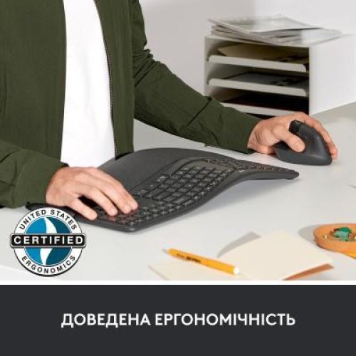 Миша бездротова Logitech Lift Left Vertical Ergonomic USB Graphite (910-006495)