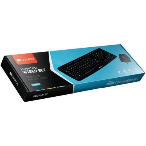 Комплект дротовий (клавіатура, миша) Canyon SET-1 EN Black (CNE-CSET1)