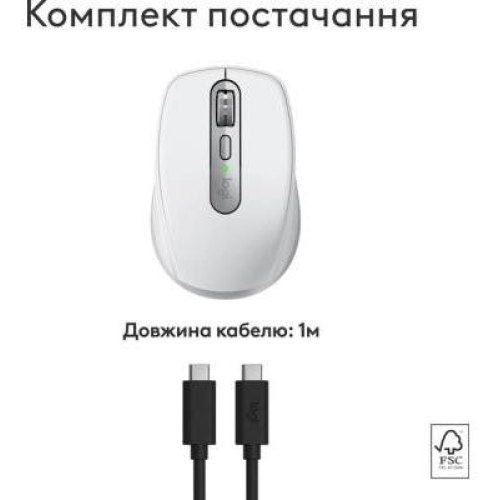 Миша бездротова Logitech MX Anywhere 3S for Mac Pale Grey (910-006946)