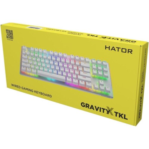 Клавіатура дротова, механічна HATOR Gravity TKL orange, біла (HTK551UA)