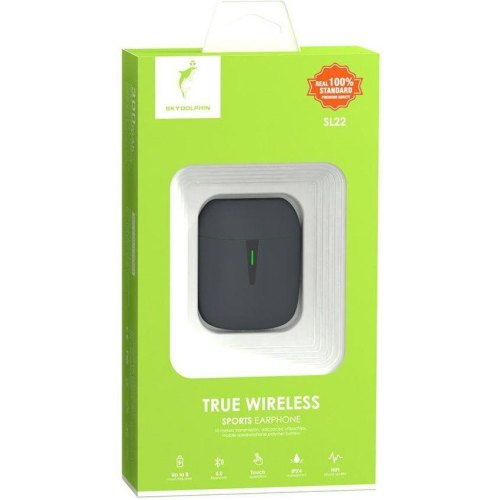Навушники бездротові TWS SkyDolphin SL22 Black (BTE-000178)