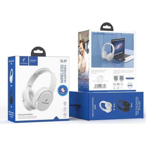 Навушники бездротові SkyDolphin SL01 White (SDBTE-000185)