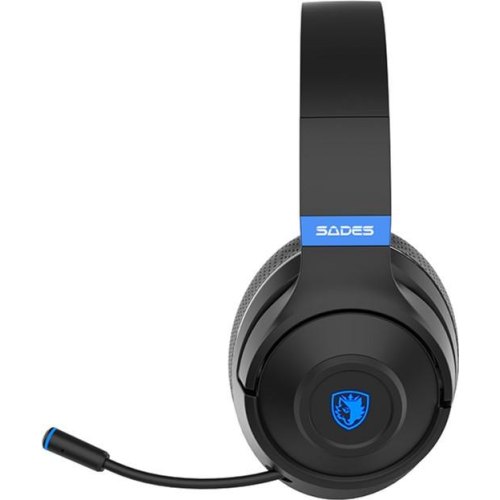 Навушники бездротові Sades SA-205 Whisper Black/Blue (sa205bkb)