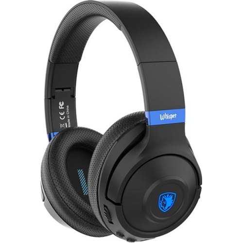 Навушники бездротові Sades SA-205 Whisper Black/Blue (sa205bkb)