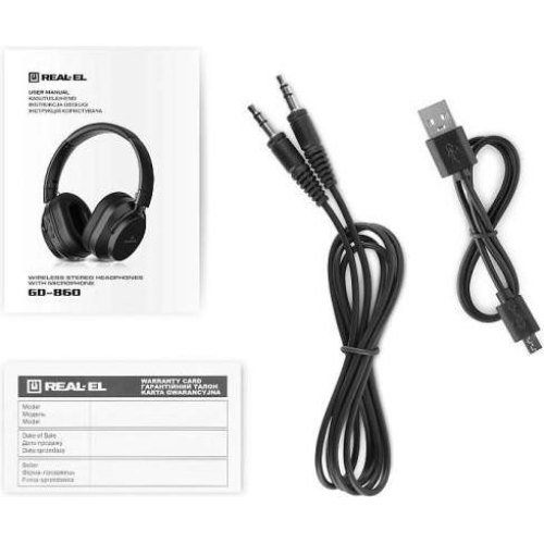 Навушники бездротові REAL-EL GD-860 Black (EL124100053)