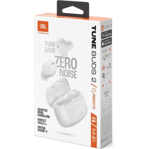Навушники бездротові TWS JBL Tune Buds 2 White (JBLTBUDS2WHT)