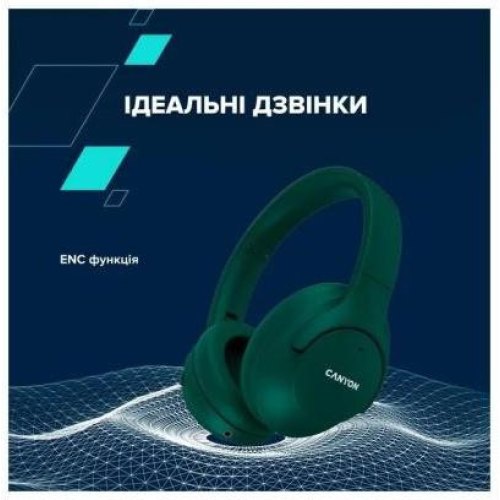 Навушники бездротові Canyon OnRiff 10 ANC Green (CNS-CBTHS10GN)