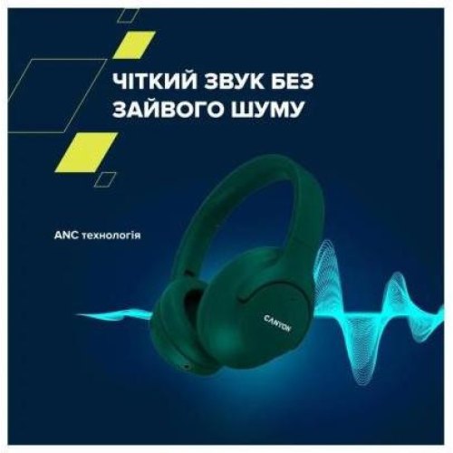Навушники бездротові Canyon OnRiff 10 ANC Green (CNS-CBTHS10GN)