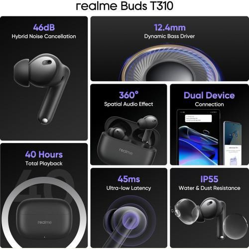 Навушники бездротові TWS Realme Buds T310 Black EU