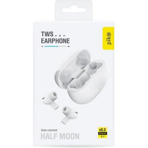Навушники бездротові TWS Piko TWS-HalfMoon White (1283126583391)