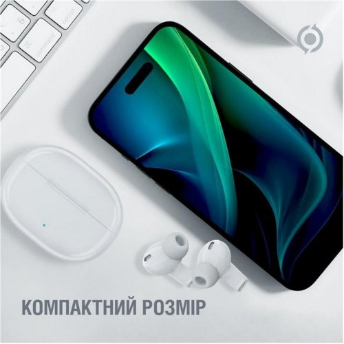 Навушники бездротові TWS Piko TWS-HalfMoon White (1283126583391)