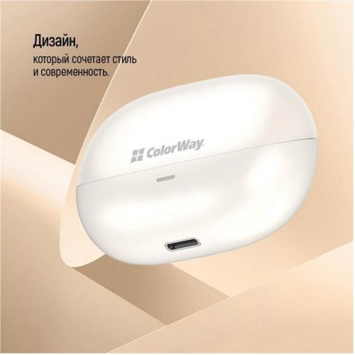 Навушники бездротові TWS СolorWay Slim TWS-1 Earbuds Long Life Beige (CW-TWS1BE)