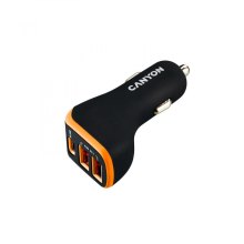 Автомобільний зарядний пристрій Canyon C-08 Black Orange (CNE-CCA08BO)